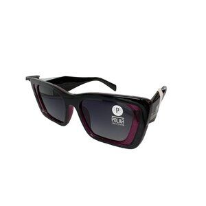 Kreedom Polarized Sunglasses UV Protection Black Purple Frame Modern Eyewear NEW